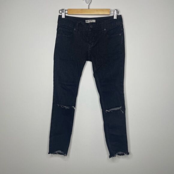 Free People- Black Jeans with Knee Rips - Picture 1 of 2